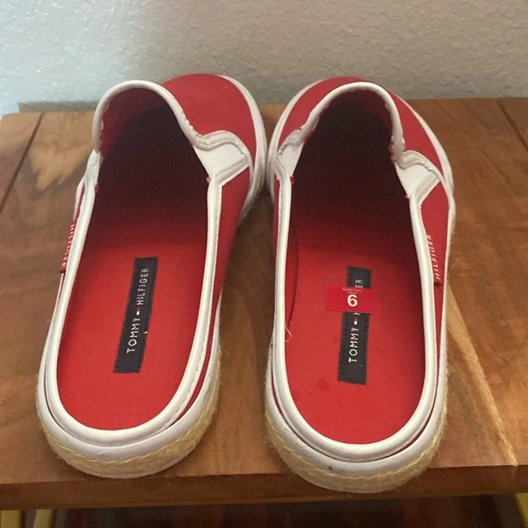 Tommy Hilfiger TWFRANK Womens Frank Slip On RED WHITE SIZE 9M - Picture 2 of 7